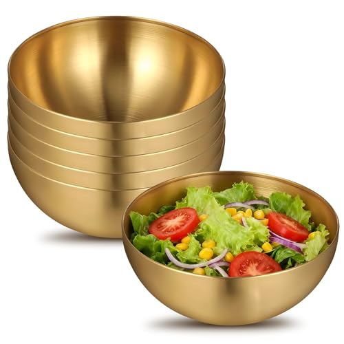 OMISTAR 6 Pcs Mixing Bowls Salad Bowls, 5.9 in Stainless