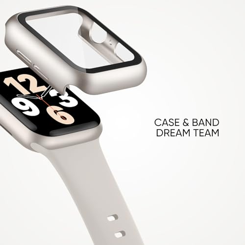 Image of Adorique 3-in-1 Compatible for Apple Watch Band 40mm 41mm 42mm 44mm 45mm 46mm, Soft Silicone Sport Strap for iWatch Series SE 10 9 8 7 6 5 4 3