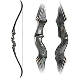 Obert Original Black Hunter Takedown Recurve Bow 60inch with Bamboo Core Limbs Archery Hunting Targe