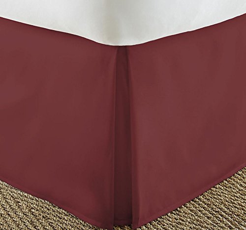 Clarence Linen 100% Egyptian Cotton 600 Thread Count 15" Inch Fall 1 Piece Bed Skirt Burgundy Olympic Queen #TOP17