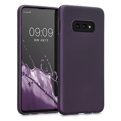 kwmobile Funda para Samsung Galaxy S10e Carcasa - Case TPU y Silicona Ultrafino - Antigolpes con Bordes elevados - Apto Carga inalámbrica - Frambuesa metálico