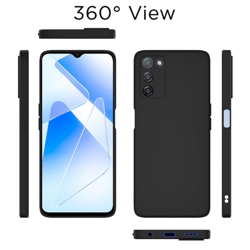 Image of Outlouders Back Cover for Oppo A55 | Camera Protection | Durable Soft Matte Silicone Bumper Case (Black)