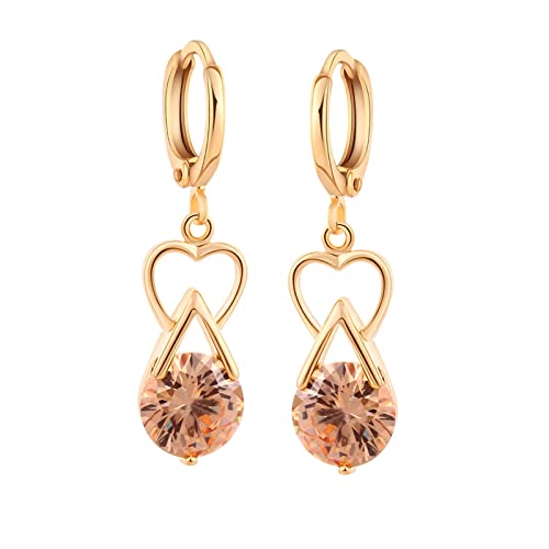 Boucles d'oreilles or 14 carats d'exception et pendant rond en moissanite