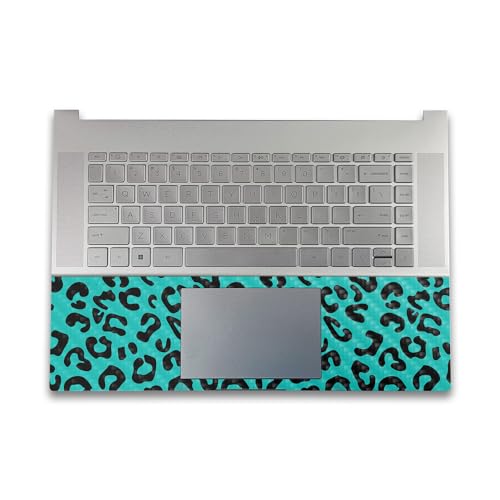 Image of Carbon Fiber Gaming Skin Compatible with HP Envy x360 16 inch (2023) - Teal Leopard - Premium 3M Vinyl Protective Wrap Decal Cover - Easy to Apply | Crafted in The USA by MightySkins