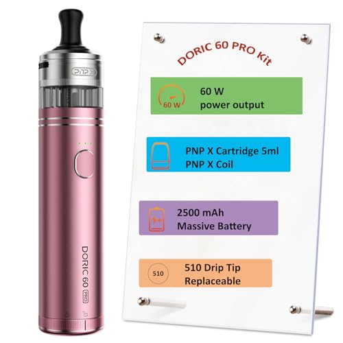 Doric 60 Pro Kit 60W Vape 2500 mAh Battery with PnP X Cartridge 5ml fit PnP X Coil- button activation MTL DTL Electronic Cigarette Vaporizer No Nicotine