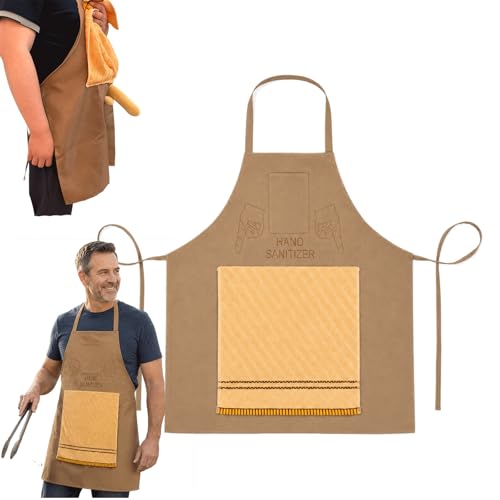 Chefs Prank Apron for Men Sneaky Cooking Apron with Hidden Surprise Funny Gag Gift Large Towel (1Pcs D)