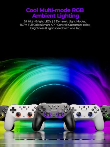 Image of leadjoy Saber Plus Wireless Game Controller, TMR Joysticks, Hall Effect & Tactile Dual Triggers Gaming Controller, 1000Hz Polling Rate, RGB Lighting for PS4 /Switch1 /2 /PC /Android /iOS, Black