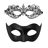 Ruispeed Venezianische Maskenball Masken für Paare – Elegante Masquerade Mask Damen & Herren für Halloween, Karneval, Party und Cosplay Kostüm