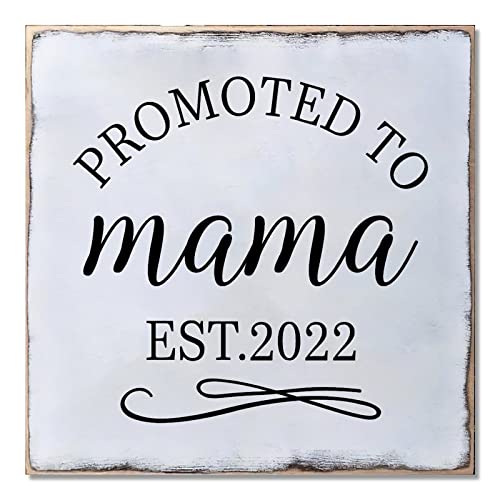 Plaque en bois Promoted To Mama First Time idéale pour la décoration de chambre bébé