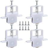 Nkiy Quen 4 Pcs Spring Loaded Sliding Screen Door Rollers, Screen Door Wheel Replacement for B691 and B695, Screen Door Roller Wheel Replacement Hardware with 1 Inch Concaved Steel Ball Bearing