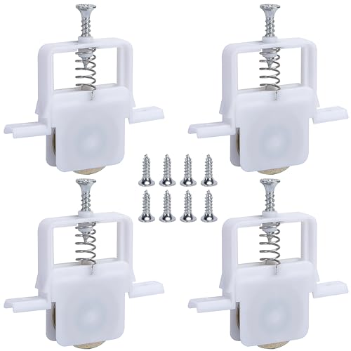 Nkiy Quen 4 Pcs Screen Door Roller Wheel Replacements Sliding Screen Door Rollers for B691 and B695 Screen Door Wheel Replacements Hardware with 1 Inch Concaved Steel Ball Bearing