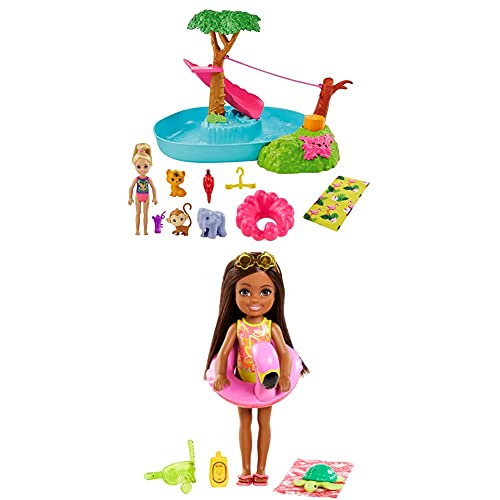 Barbie GTM85 - Barbie und Chelsea Dschungelabenteuer Poolparty-Spielset + Barbie und Chelsea Dschungelabenteuer Spielset…