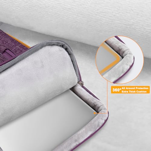 Image of MOSISO 360 Protective Laptop Case 16 inch, 15-15.6 inch Laptop Sleeve Compatible with MacBook Pro 16, HP Acer Dell Lenovo ASUS, Side Open Carrying Case with 4 Zipper Pockets&Handle, Argyle Purple
