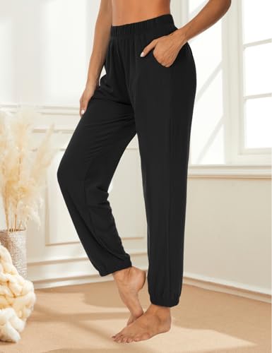 Womens Active Yoga Sweatpants Loose Workout Running Joggers Pants Comfy Lounge Pants with Pockets