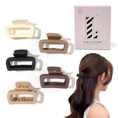 Small Hair Clips for Women - Claw Clips for Thick Thin Medium Fine Hair 5 Pcs Clamps Hair Accessories for Women Strong Hold