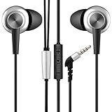 DISEÑO CONFORTABLE - Auriculares con micrófono y botones de volumen, se pueden usar en el modo de manos libres para contestar / rechazar llamadas telefónicas, reproducir / pausar canciones, Camcia la canción siguiente/anterior , volumen +/-, iniciar Siri. Audio Clavija Auriculares Chapado en oro de 3.5 mm para una conexión de audio sin pérdida a su dispositivo de audio.