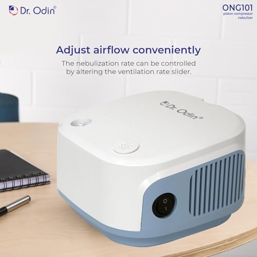 Image of Dr. Odin ONG 101 Smart Portable Nebulizer | Whisper-Quiet Operation | Pediatric to Adult Use | Compact & Efficient Design | Proudly Made in India | Stylish (White & Blue)