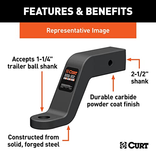 Image of Curt Manufacturing 45456 2-1 /2 inch Forged Ball Mount