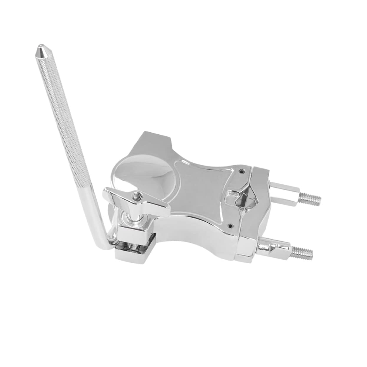 Yardwe Adjustable Zinc Alloy Tom Drum Extension Clamp Rotatable Bracket for Versatile Drum Setup Easy Installation Durable Musical Instrument Accessory Silver