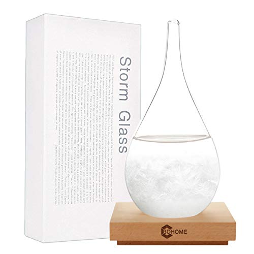 3DHOME Storm Glass Verre tempête Stations météorologiques Goutte d'eau Prédicteur météo Prévisions créatives Style Nordique Verre décoratif Cover
