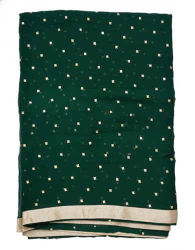 Image of YOUTHQUAKE Women's Golden Printed Chiffon Dupatta With Four Side Golden Lace