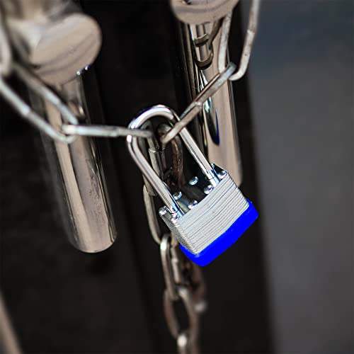 Image of 4 Pack Pad Locks with Same Key, Heavy Duty Keyed Alike Locks | Same Key Convenience 4 Locks Share Keys Durable Steel Body for Storage Gates Garages and Outdoor Use