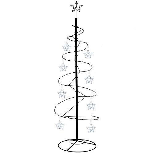 image for HOHIYA 7 Ft Metal Christmas Tree Spiral Wrought Iron Ornament Display 