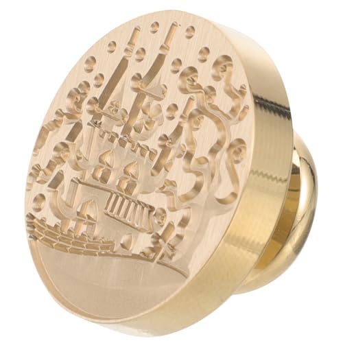 Zerodeko Cabeza de Sello de Latón Dorado Portátil y Ligero para Sello de Lacre Estilo Vintage Adecuado para Invitaciones y Cartas Hechas a Mano