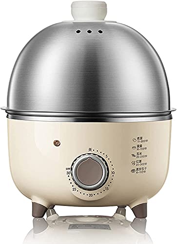 Phononey Electric Egg Cooker Boiler, Stainless Steel Electric Egg Steamer, Rapid 7 Egg Capacity Egg Cooker For Hard Boiled, Poached 30 Minutes Timer, Automatic Shut Off, 360W Beige #TOP23