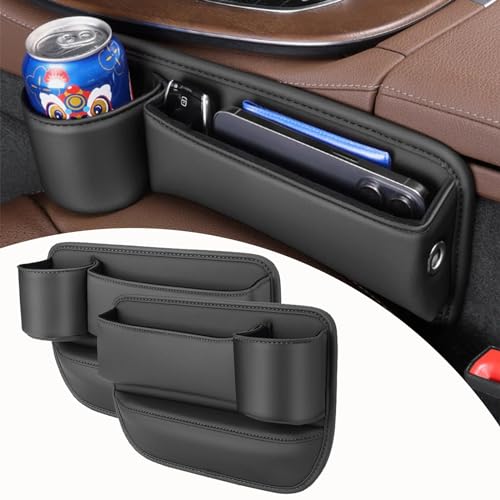 Organizador de Cuero para Hueco de Asiento con Portavasos miniatura 1