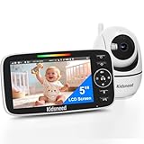 Kidsneed Baby Monitor with Camera and Audio - 5 inch 720P Video Baby Monitor, No WiFi, 48H Battery Life, Night Vision, Two Way Talk, Remote Pan Tilt Zoom, Thermal Monitor，1000 ft Range（530）