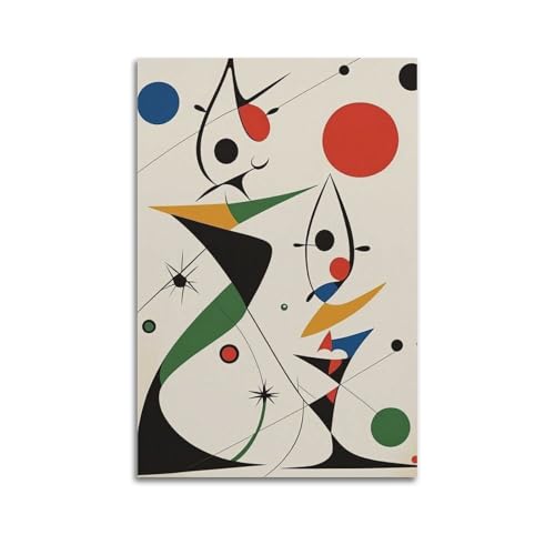 CHEZLIEND Joan Miró PaintingCreativity into Simple Design Lienzo Pintura Animación Película Lienzo Póster Juvenil Decorativo Hogar Estética Póster 30 x 45 cm Estilo Sin Marco-30