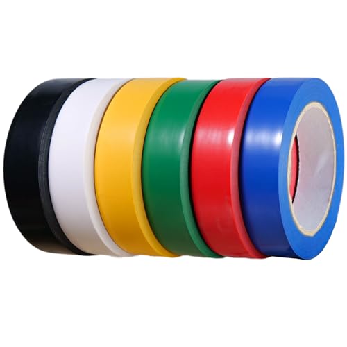 Vinyl Floor Marking Tape - Variety Colors No Residue 1 Wide x 36 Yards Long Non-Damaging Floor Tape for School Classroom DIY Craft  Heavy Duty Floor Markers Stay Firmly In Place- Set of 6