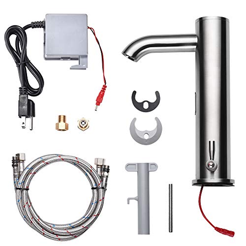 Aquaterior Automatic Touchless Sensor Bathroom Faucet Motion Activated Hands Free Hot&Cold Tap Undermount Brushed Nickel Nsf Cupc Cec #TOP7