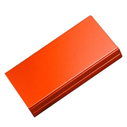 QLIGHA Damen Zigarettenetui Multicolor Metall Lange Rauch Automatische Abdeckung Ultradünne Tragbare Zigarettenschachteln 20 Sticks,Orange Cover