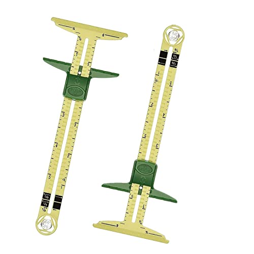 2pcs 5 in 1 Handy Sliding Sewing Gauge Quilting Tools for Beginner Work as T-Gauge, Hem Gauge, Seam Allowance