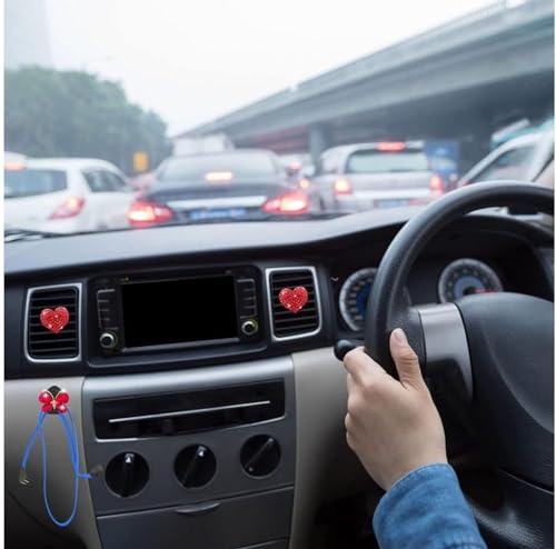 Image of 5 Pcs Bling Red Hearts Air Vent Clips, Heart Shape Crystal Car Air Vent Clip Charm Car Air Fresheners for Women Rhinestone Diffuser Vent Clip Cute Decor Bling Cars Accessories,Interior Accessories