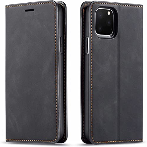Étui iPhone 11 Pro SCHIK noir en cuir PU avec fente pour cartes