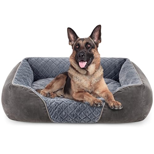 Heymamba XL Dog Bed Extra Large Dog Bed, Washable Dog Beds XXL with Anti Bite Material and Hybrid Filling Technology to Prevent Bone Diseases, for Golden Retriever/German Shepherd, 90x65x23cm