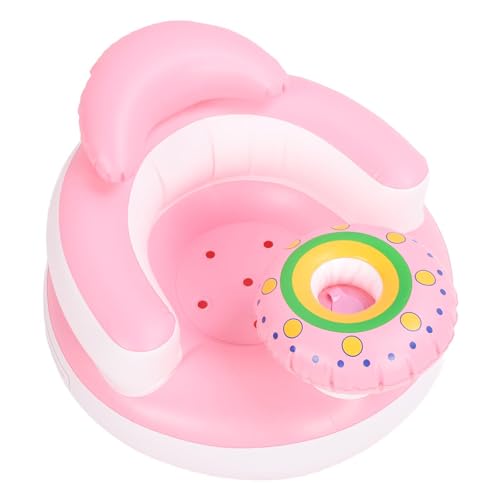 PVC Baby Inflatable Seat, 43 X 50 X 51cm / 16.9 X 19.7 X 20.1in Cartoon Appearance Soft Baby Floor Seat, with Wrap Around Design, Built in Air Pump