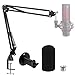 SUNMON Boom Arm for HyperX QuadCast with Pop Filter - Wall Mount Boom Arm and C Desk Clamp, Scissor Mic Stand Compatible with HyperX QuadCast S, Microphone Brazo with Foam Windscreen Cover
