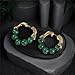 QLYOVWE Bohemian Bead Hoop Earrings for Women Handmade Round Turquoise Earrings 14K Gold Plated Huggie Earring Holiday Reiki Jewelry Gift (Malachite)