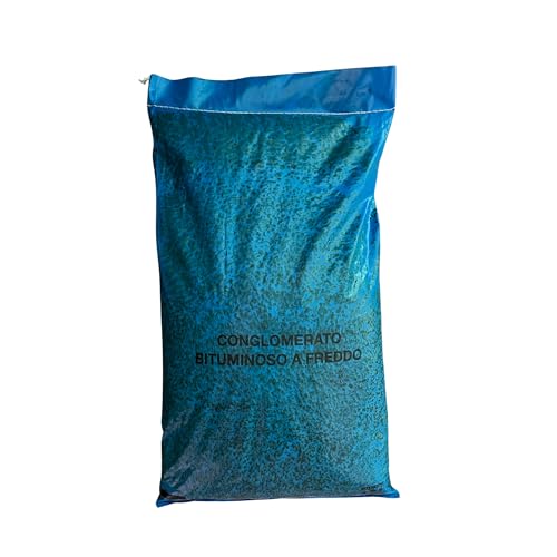 Asfalto a Freddo Stradale Conglomerato Bituminoso per Riparazione di Buche su Strada e Marciapiedi Pronto all'uso 25kg