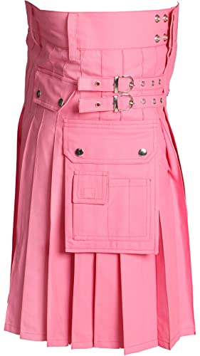 Men's Heavy Cotton Jeans Utility Kilt Black Cotton Kilt for Men Multiple Utility Wedding Kilts