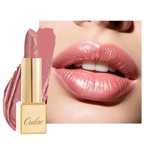 OULAC Métallique Briller Rouge a Levre Rose, Rouge à lèvres Pailleté Très Pigmentés et Crémeuse, Hydratation Longue Durée et Confort pour les Lèvres, Vegan (13) Baby Angel