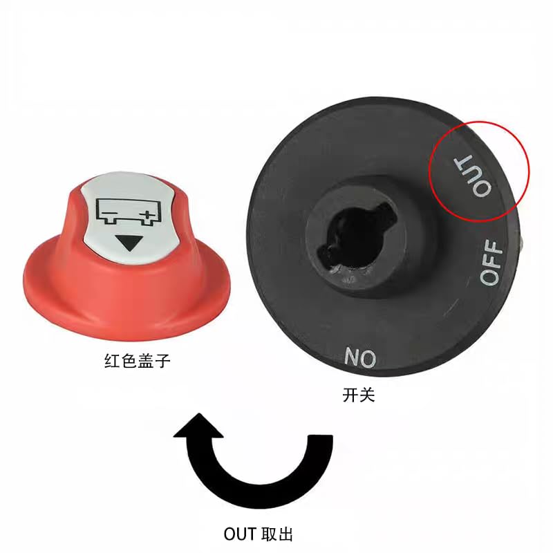 1PC 50A 12-72V Battery Disconnect Switches, Knob Button Power Current Breakers for Marine, Car, Off-Road Vehicle, Truck, RV