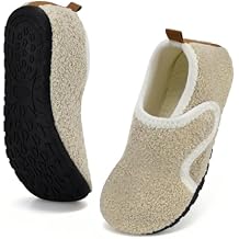 Apipi Warm Wide Slippers for Women - Easy on/off Non-Slip Comfy Slipper Shoes for Bedroom Travel, Gifts for Elderly Women