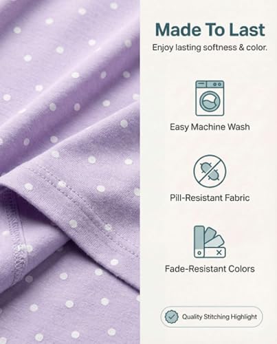 Real Essentials 2 Pack: Women's Comfy Pajama Sets - Short & Long Sleeve Ladies Loungewear Sleepwear PJs (Set G Purple & Pink, Medium)