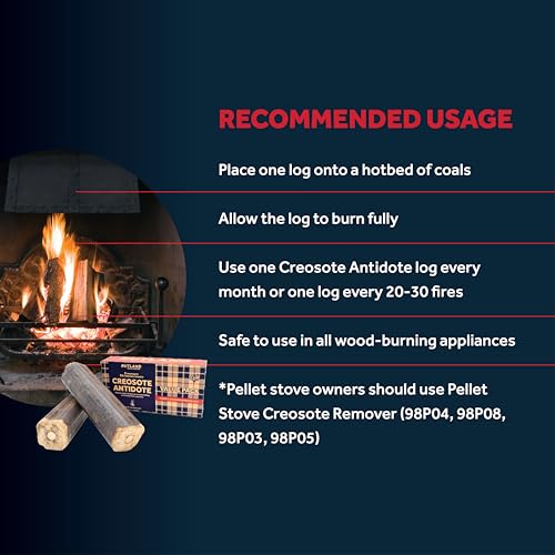 Rutland Creosote Antidote™ - Triple Power Remover Fire Logs - USA-Made Fireplace Cleaner & Chimney Sweeping Log - Premium Creosote Remover 2-Pack, 2.5 lbs Each Firelog - Image 6
