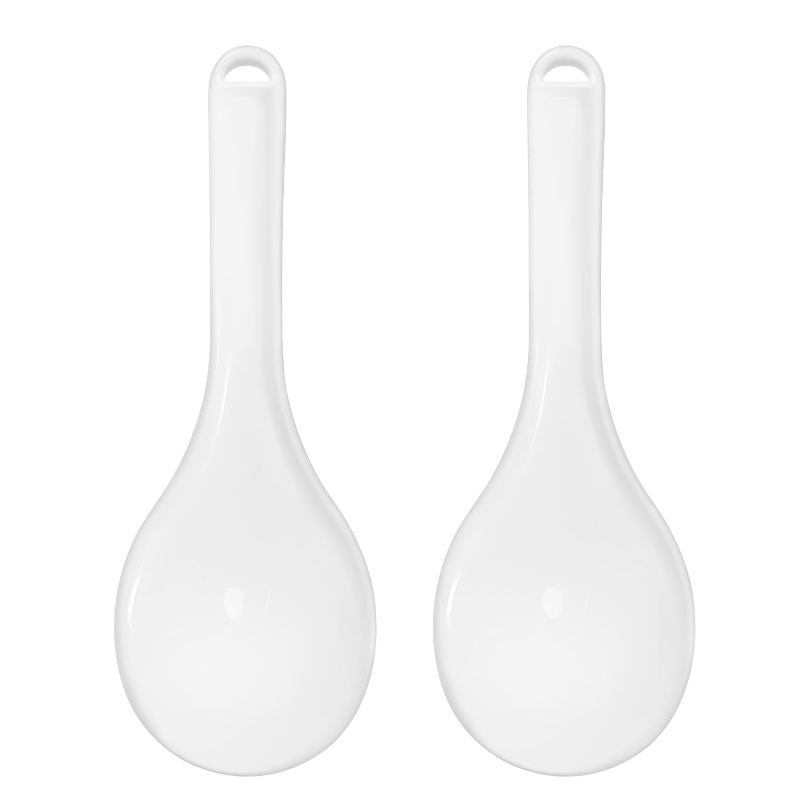Łyżki do ryżu, 2 sztuki, 19,5 cm, nieprzywierające, białe, plastikowe, z tworzywa sztucznego, do mieszania i gotowania ryżu, puree ziemniaczanego lub wielu innych